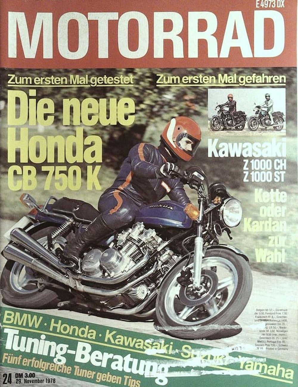 Motorrad Magazin Deutschland 1978-24 Honda CB 750 K Kawasaki Z 1000 CH Kawasaki Z 1000 ST