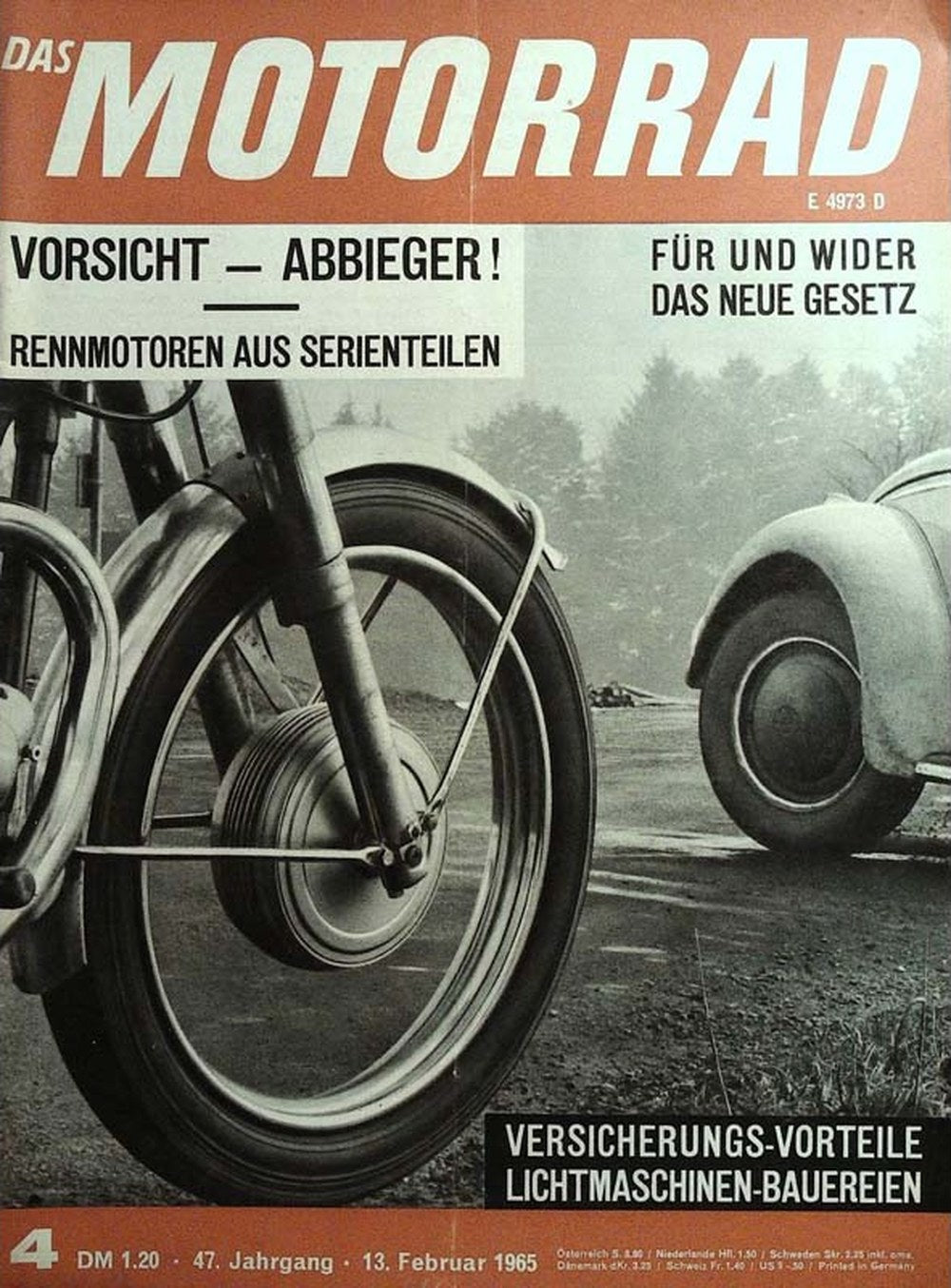 Motorrad Magazin Deutschland 1965-04 Motorrad Rennmotoren Serienteile