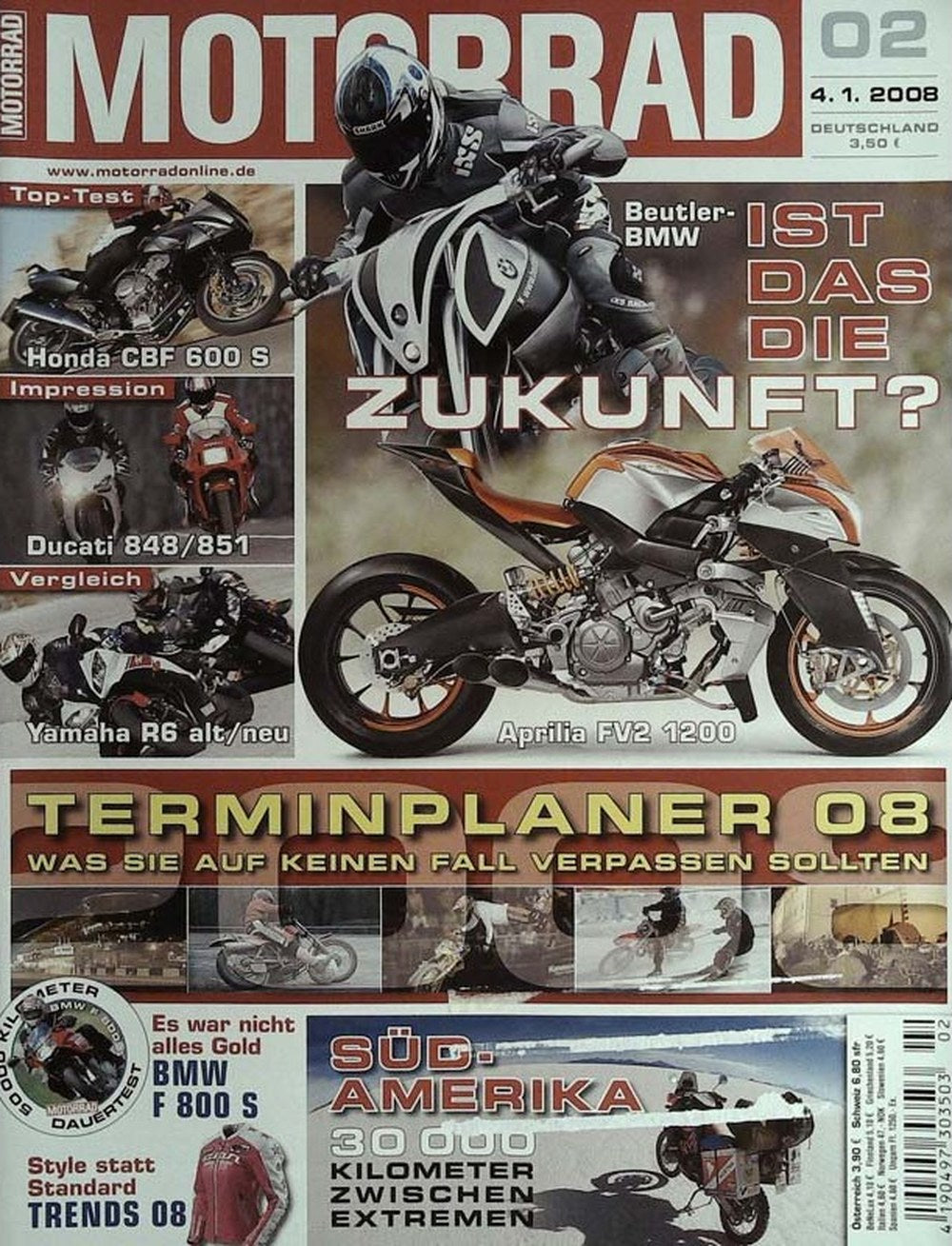 Motorrad Tijdschrift Duitsland 2008-02 Originele uitgave