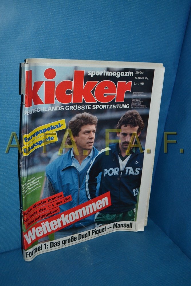 Kicker Magazin Deutschland 1987-90 Otto Rehhagel Frank Ordenewitz Nelson Piquet Nigel Mansell