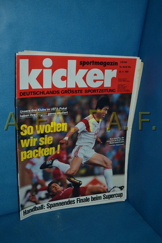 Kicker Magasin Tyskland 1987-96 Cha Bum-kun Bayer Leverkusen Originaludgave