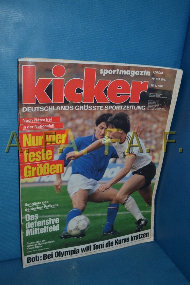 Kicker Magasin Tyskland 1988-06 Klaus Allofs Toni Nieminen Originaludgave