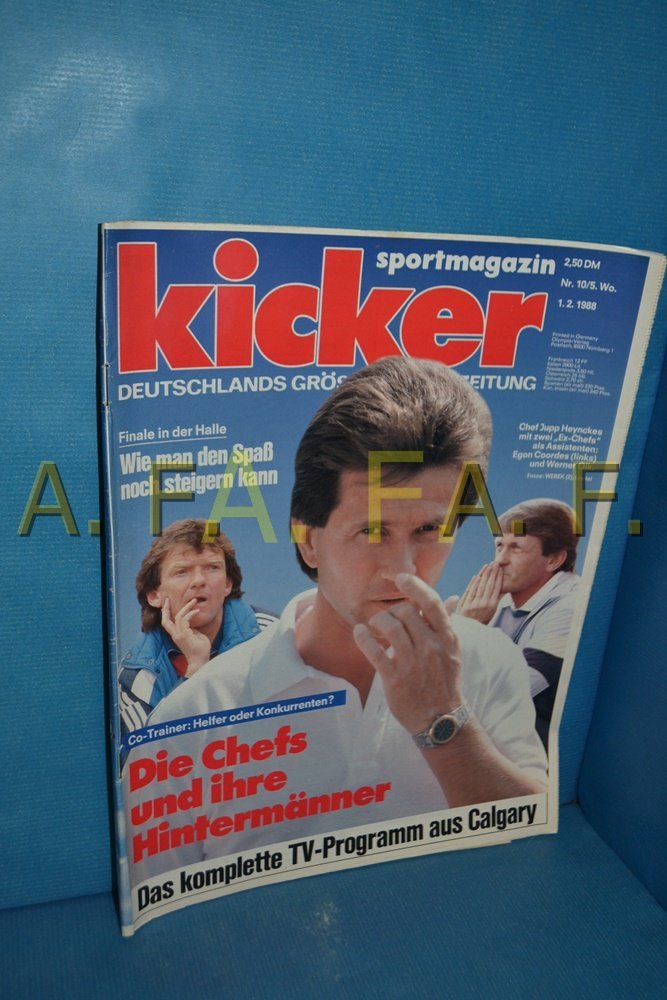 Kicker Magasin Tyskland 1988-10 Jupp Heynckes Egon Coordes Werner Olk Originaludgave