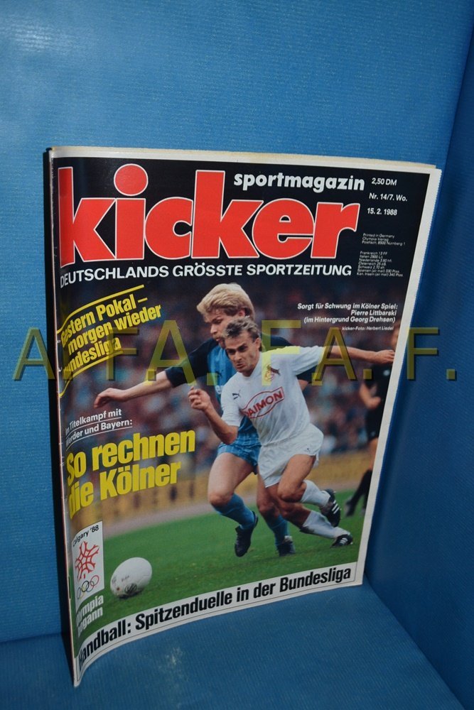 Kicker Magasin Tyskland 1988-14 Pierre Littbarski Georg Drehsen Originaludgave