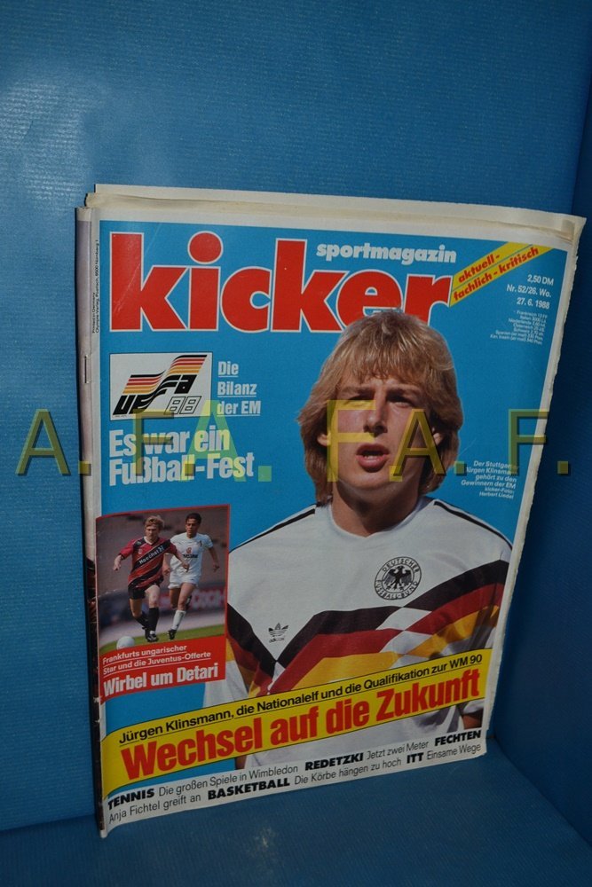 Kicker Magasin Tyskland 1988-52 Jürgen Klinsmann Lajos Détári Originaludgave