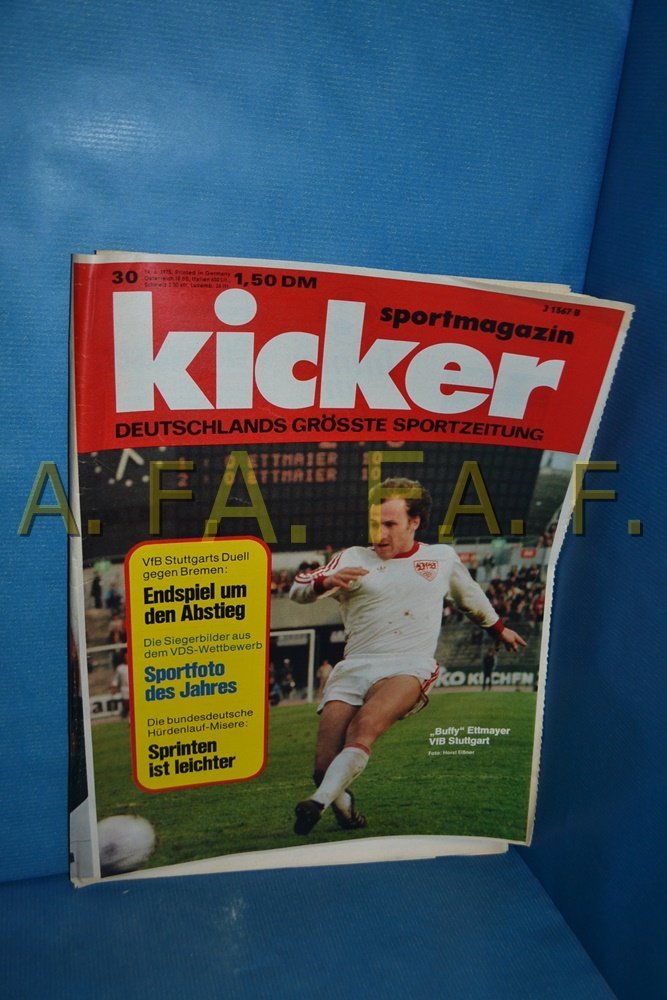 Kicker Magazin Deutschland 1975-30 Buffy Ettmayer VfB Stuttgart Werder Bremen