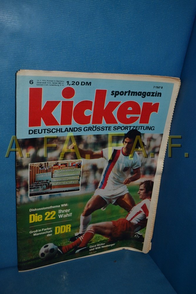 Kicker Lehti Saksa 1974-06 Gerd Müller Willi Neuberger Alkuperäinen painos