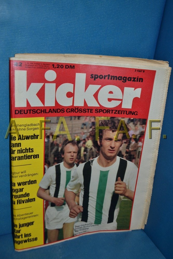 Kicker Lehti Saksa 1974-82 Rainer Bonhof Horst Wittkamp Norbert Nigbur Sepp Maier Alkuperäinen painos