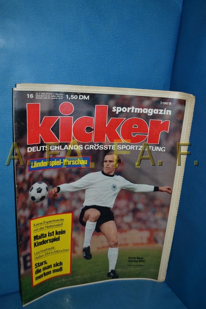 Kicker Magazine Allemagne 1976-16 Erich Beer Édition originale