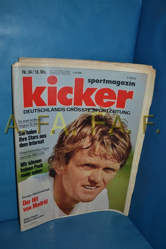 Kicker Magazine Allemagne 1976-34 Sepp Maier Bayern München AS Saint-Étienne Édition originale