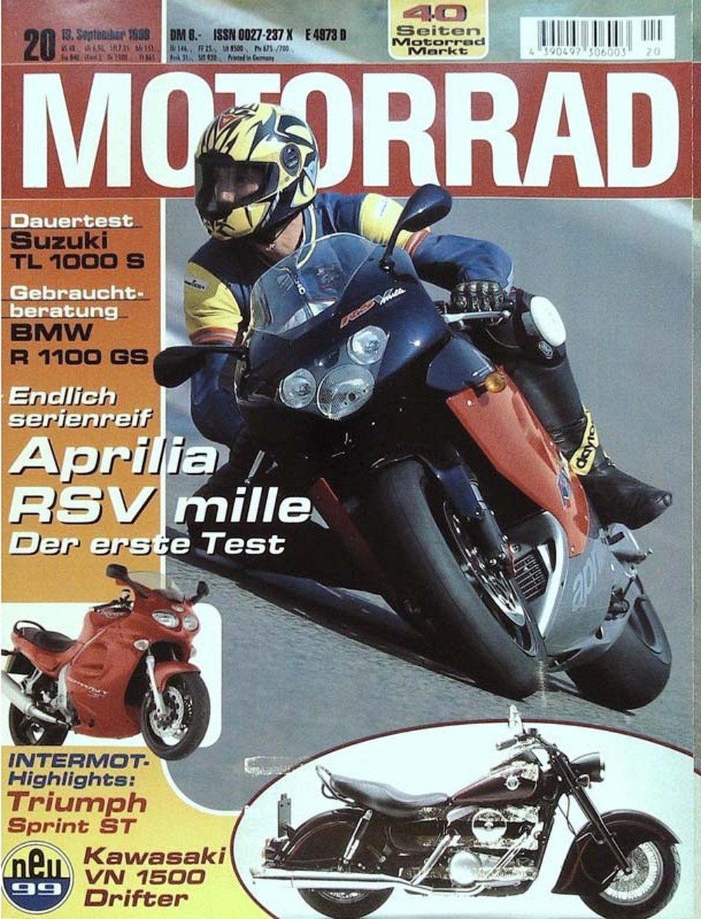 Motorrad Magazin Deutschland 1998-20 Aprilia RSV Mille Suzuki TL 1000 S BMW R 1100 GS