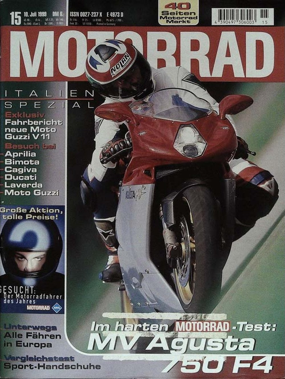 Motorrad Magazin Deutschland 1999-15 MV Agusta Aprilia Bimota Cagiva Ducati
