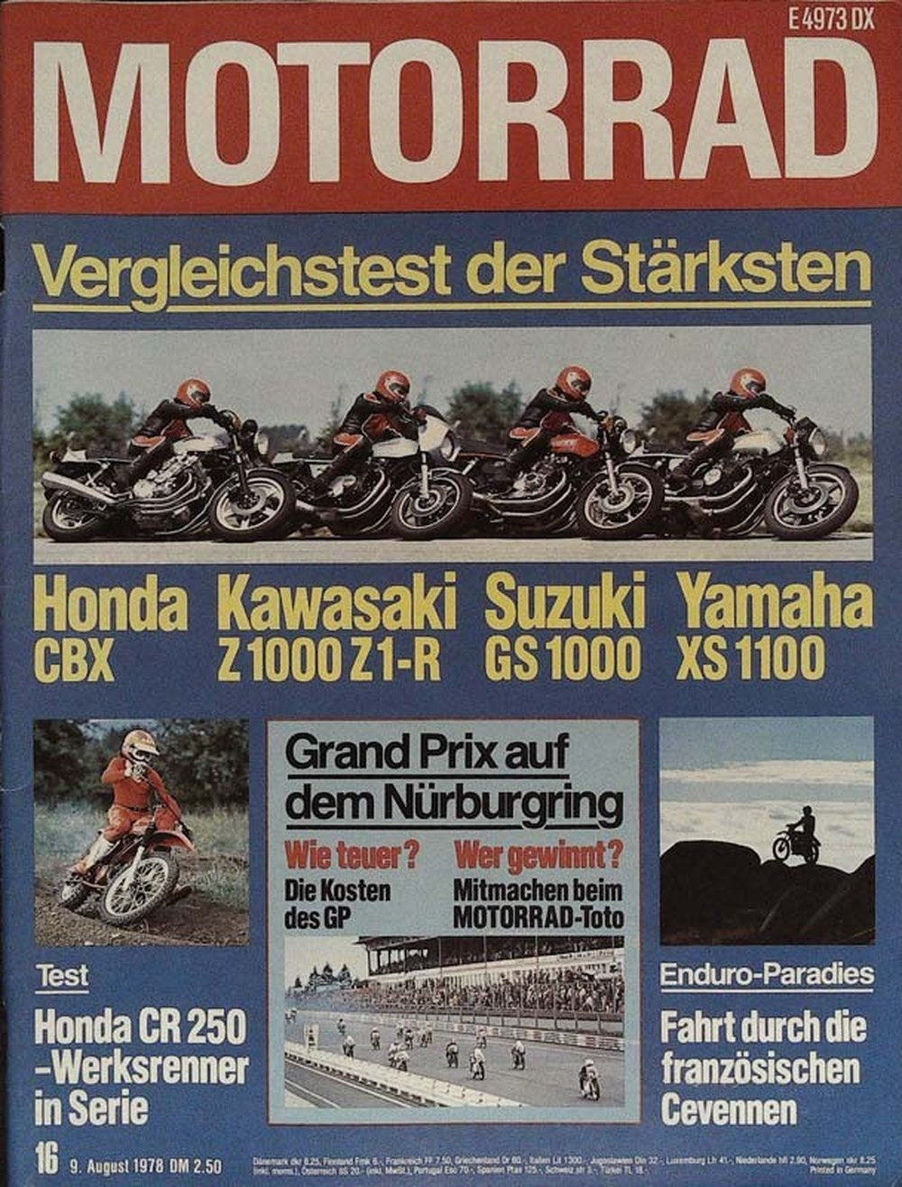 Motorrad Magazin Deutschland 1978-16 Motorrad-Vergleichstest Honda CBX Kawasaki Z1000 Z1-R