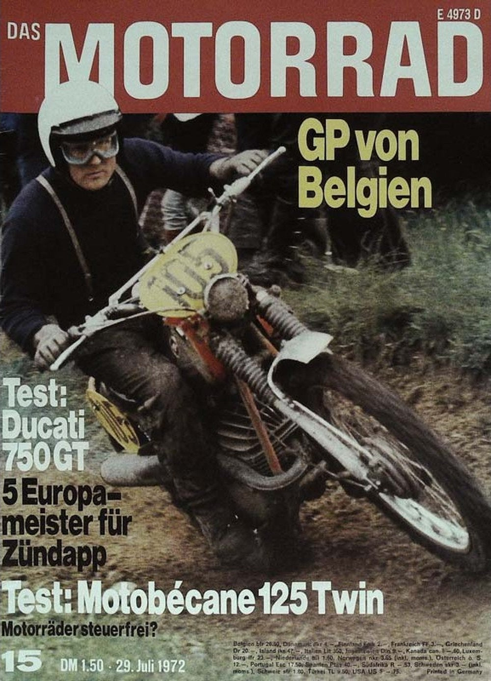 Motorrad Magazin Deutschland 1972-15 Zündapp Ducati Motobécane
