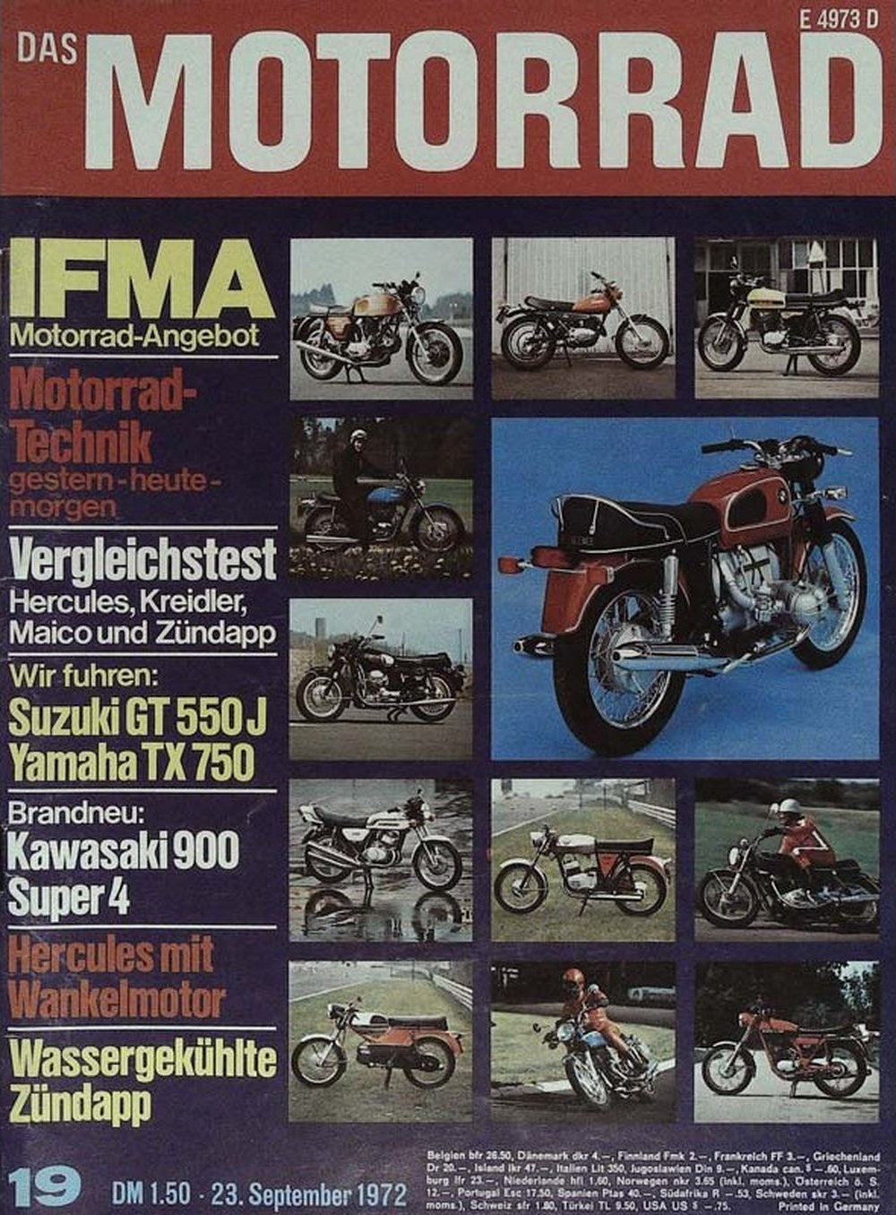 Motorrad Magazin Deutschland 1972-19 Motorrad Motorrad-Angebot Motorrad-Technik
