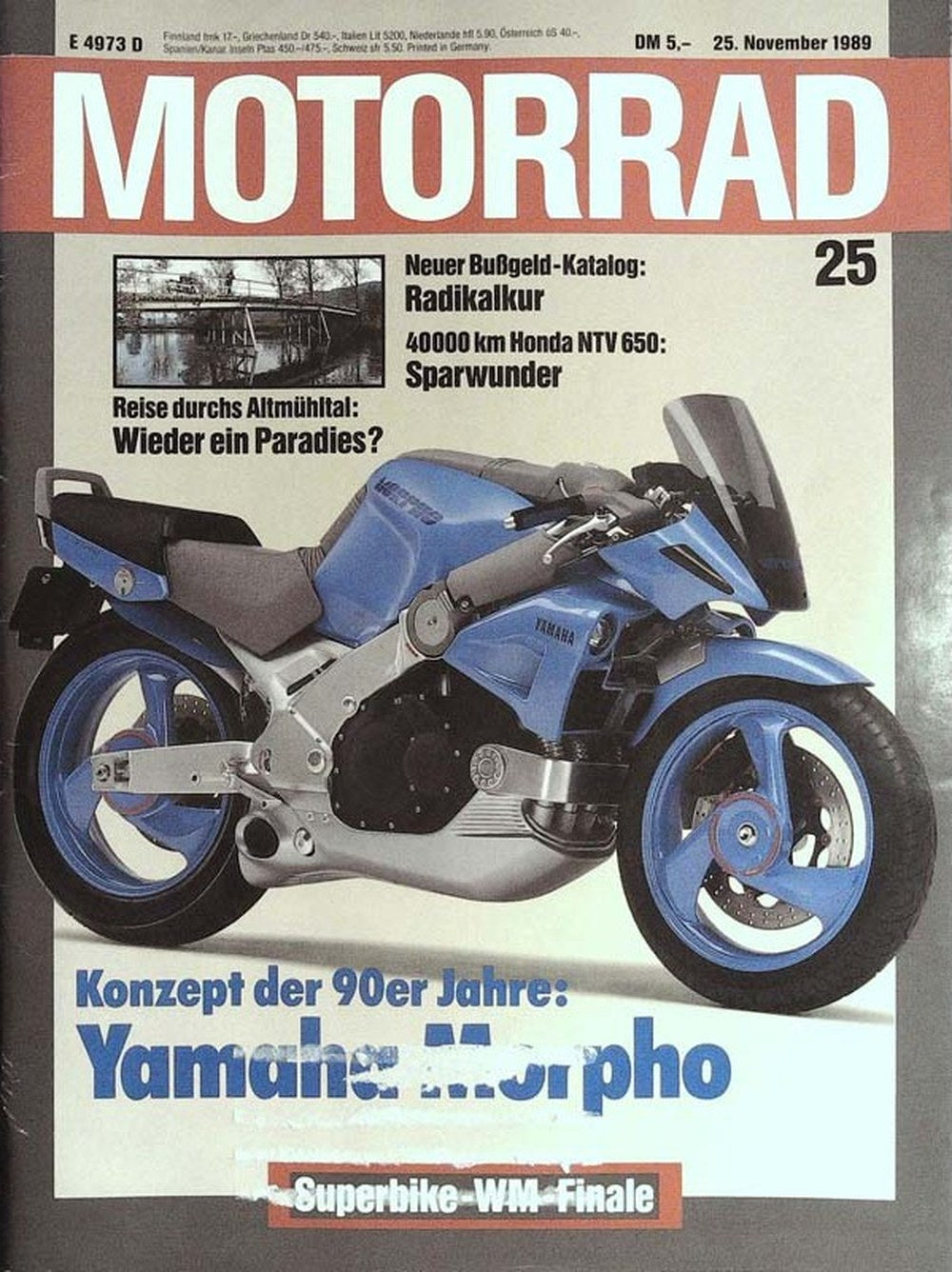 Motorrad Magazin Deutschland 1989-25 Motorrad Yamaha Konzept Der 90er Jahre