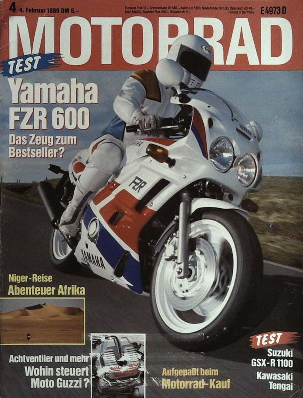 Motorrad Magazin Deutschland 1989-04 Yamaha FZR 600 Motorradtest Suzuki GSX-R 1100