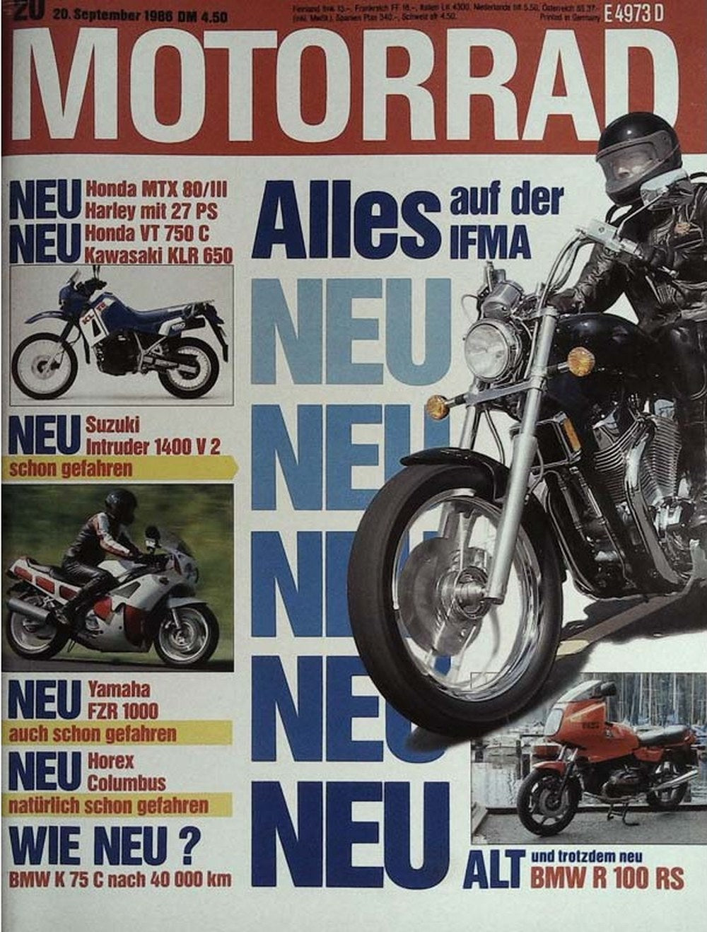 Motorrad Magazin Deutschland 1986-20 IFMA Honda MTX 80/III Harley