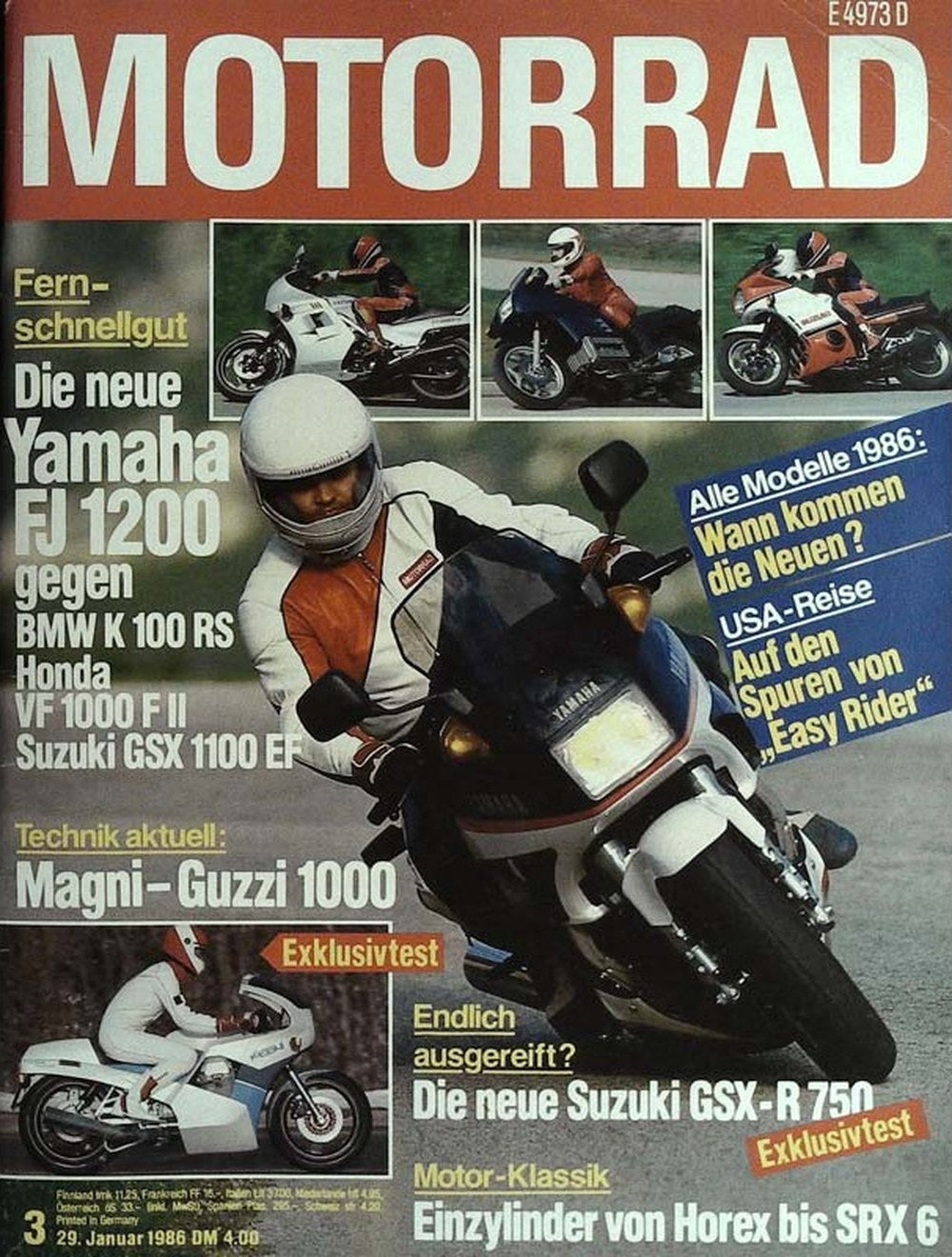 Motorrad Magazin Deutschland 1986-03 Yamaha FJ 1200 BMW K 100 RS Honda VF 1000 F II
