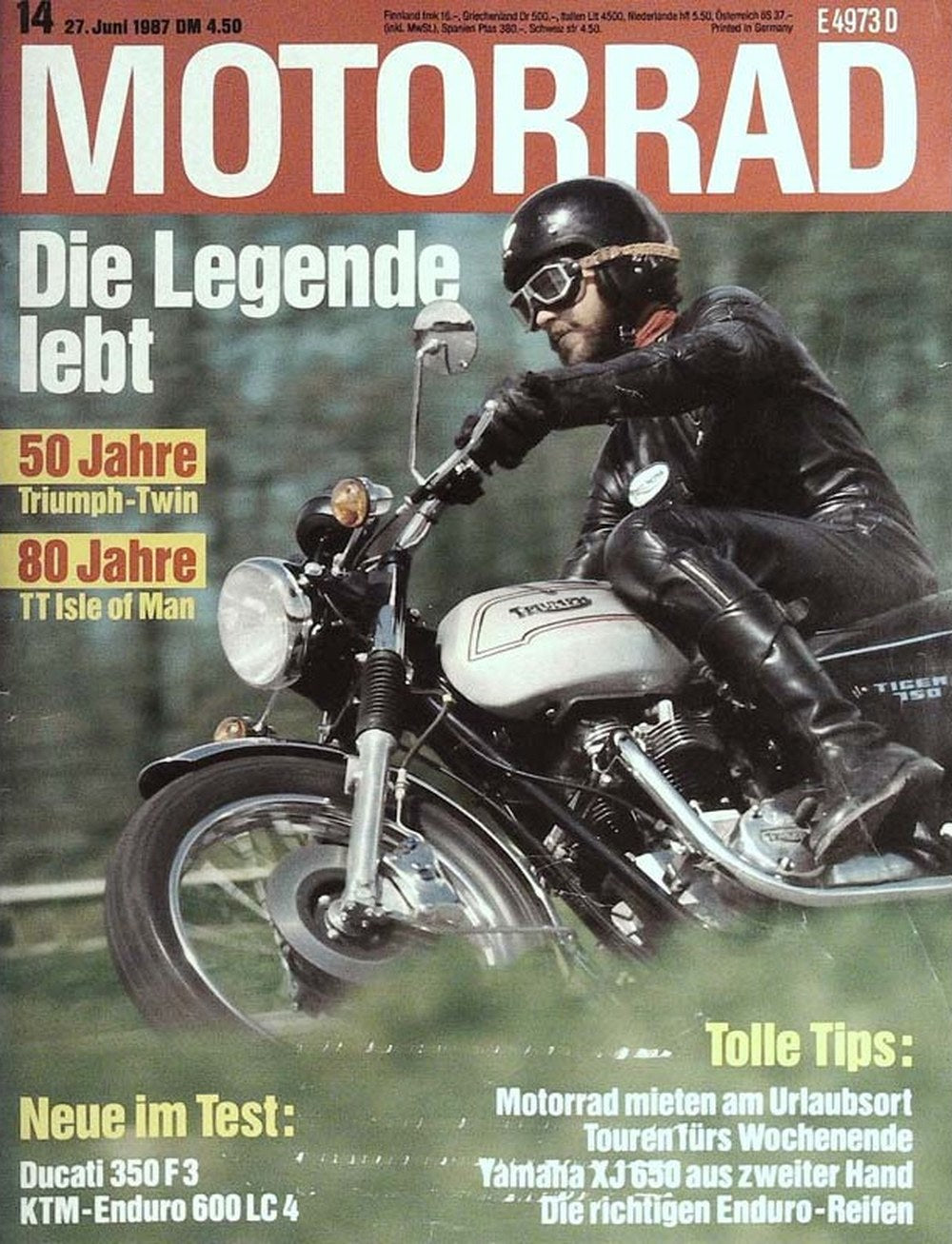 Motorrad Magazin Deutschland 1987-14 Triumph Twin TT Isle Of Man Ducati 350 F3