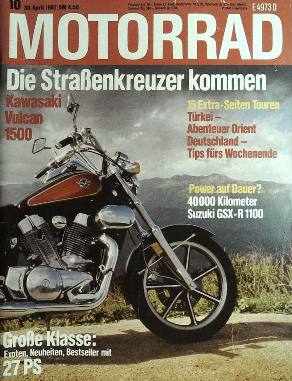 Motorrad Magazin Deutschland 1987-10 Kawasaki Vulcan 1500 Suzuki GSX-R 1100 Motorrad