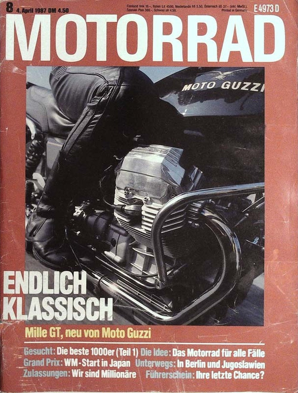 Motorrad Magazin Deutschland 1987-08 Moto Guzzi