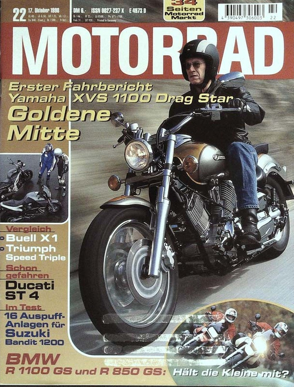 Motorrad Magazin Deutschland 1998-22 Yamaha XVS 1100 Drag Star Cruiser Buell X1