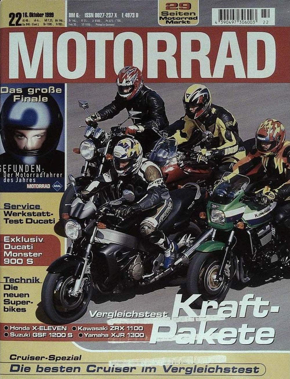 Motorrad Magazin Deutschland 1999-22 Motorrad-Vergleichstest Honda X-Eleven Kawasaki ZRX 1100