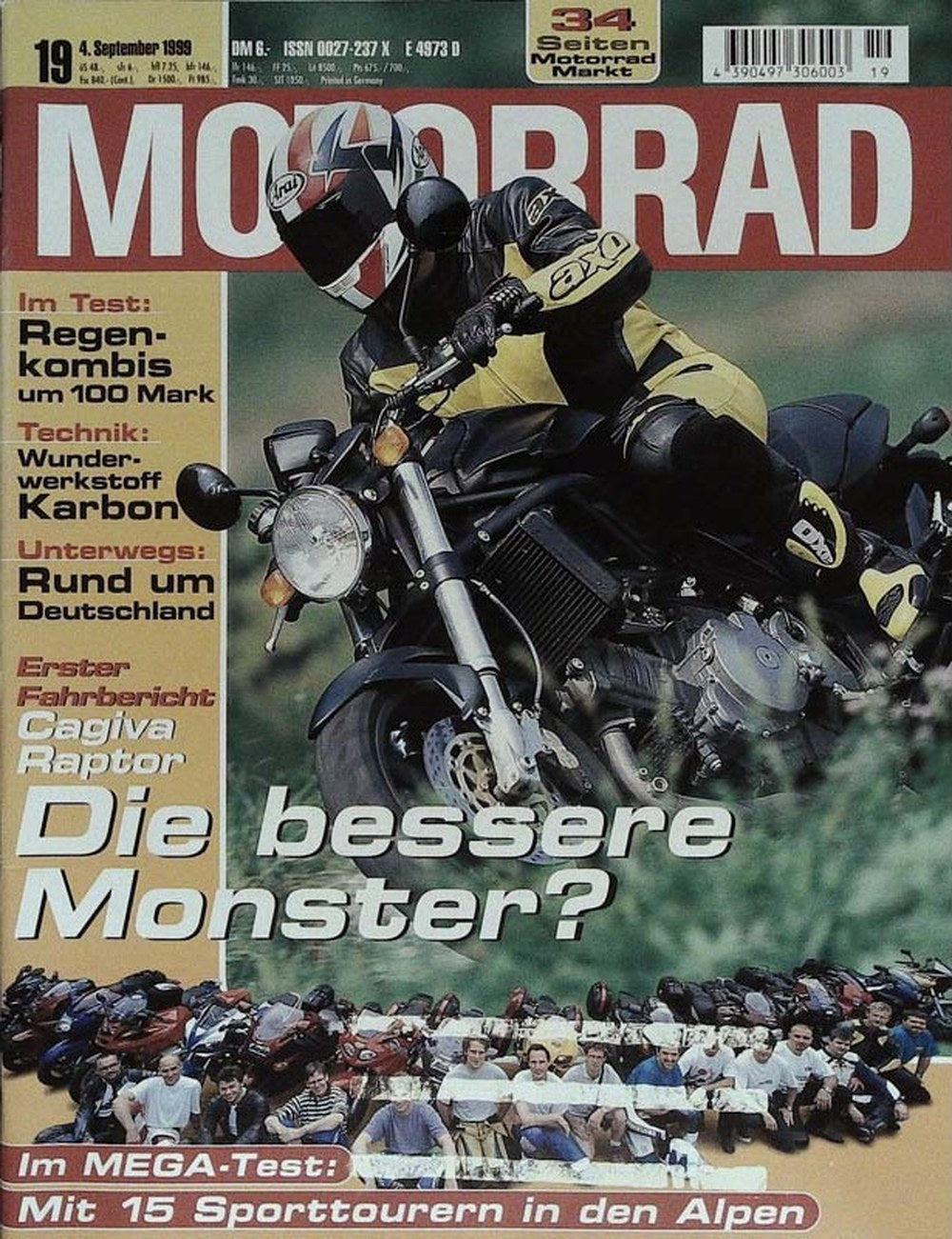Motorrad Magazin Deutschland 1999-19 Cagiva Raptor Sporttourer Alpen-Touren