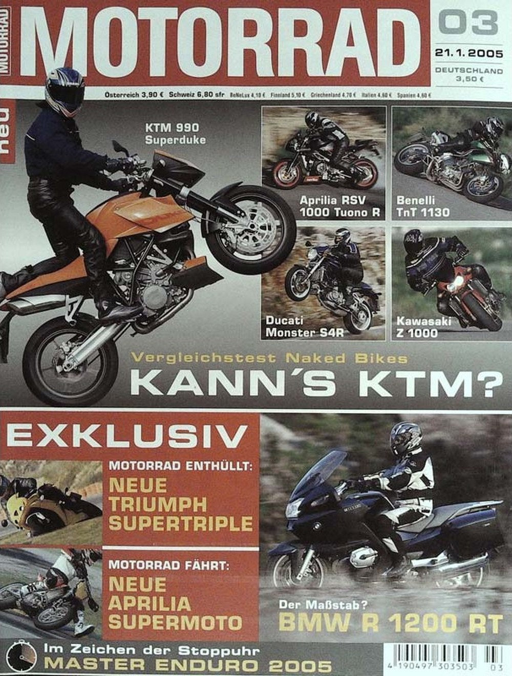 Motorrad Magazin Deutschland 2005-03 KTM 990 Superduke Naked-Bike Vergleich Aprilia RSV 1000 Tuono R