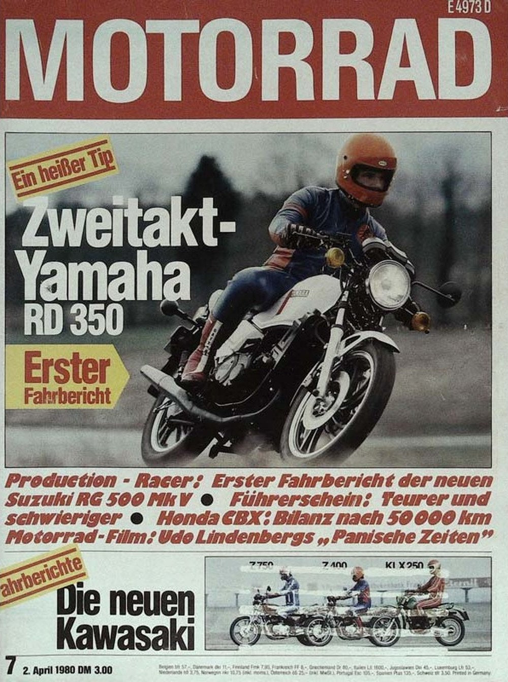 Motorrad Magazin Deutschland 1980-07 Udo Lindenberg
