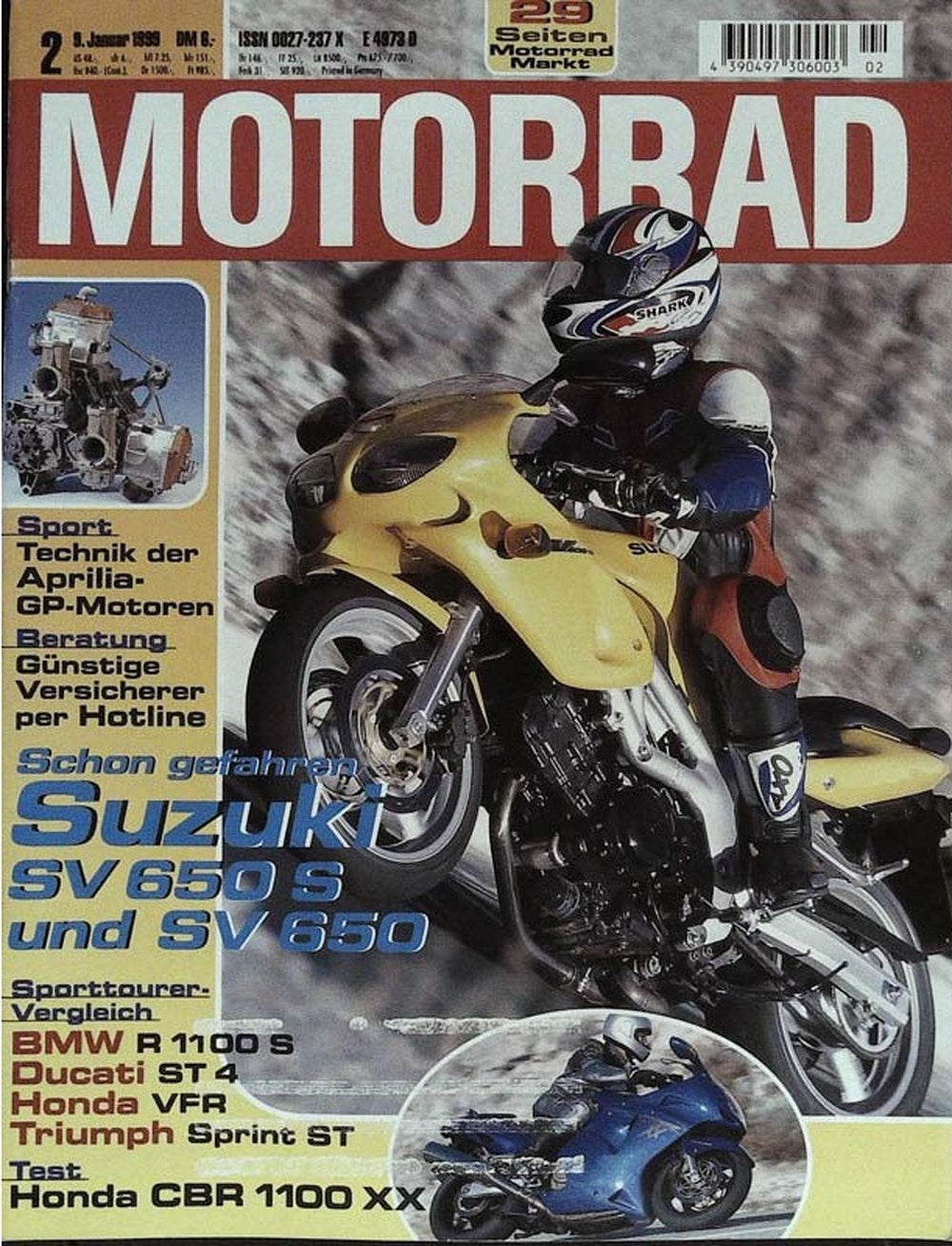 Motorrad Magazin Deutschland 1999-02 Suzuki SV 650 S BMW R 1100 S Ducati ST4