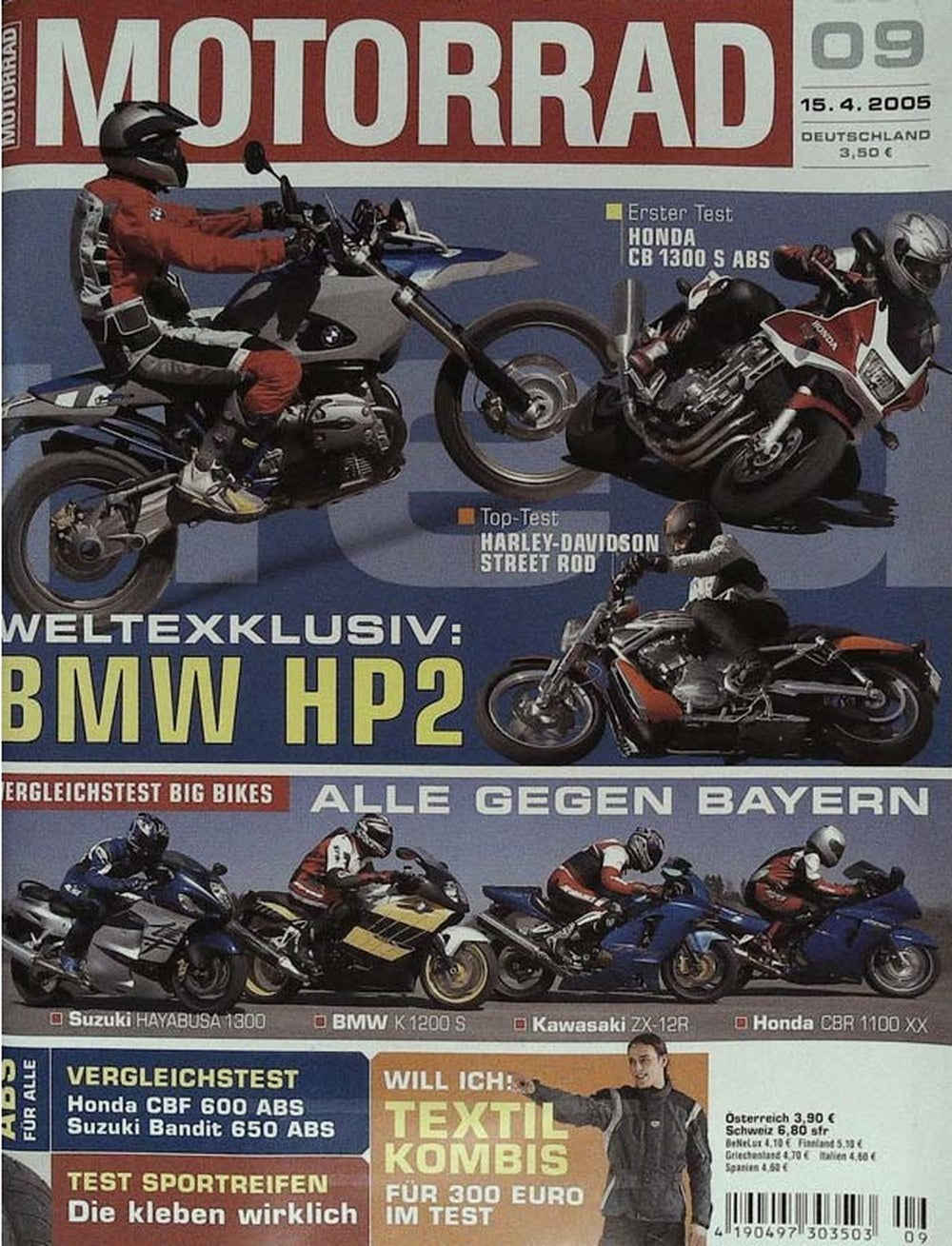Motorrad Magazin Deutschland 2005-09 BMW HP2 Honda CB 1300 S ABS Suzuki Hayabusa 1300