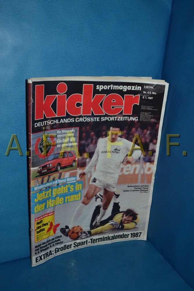 Kicker Magazine Germany 1987-04 Hansi Müller Tommy Gottschalk G. Winkler K.H. Förster Original Print Issue