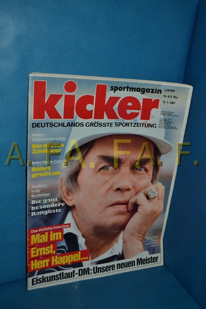 Kicker Magasin Tyskland 1987-06 Ernst Happel Walter Röhrl Originaludgave