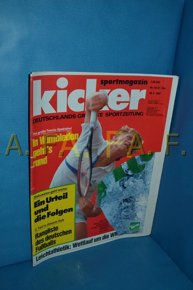 Kicker Magasin Tyskland 1987-54 Boris Becker Steffi Graf Originaludgave