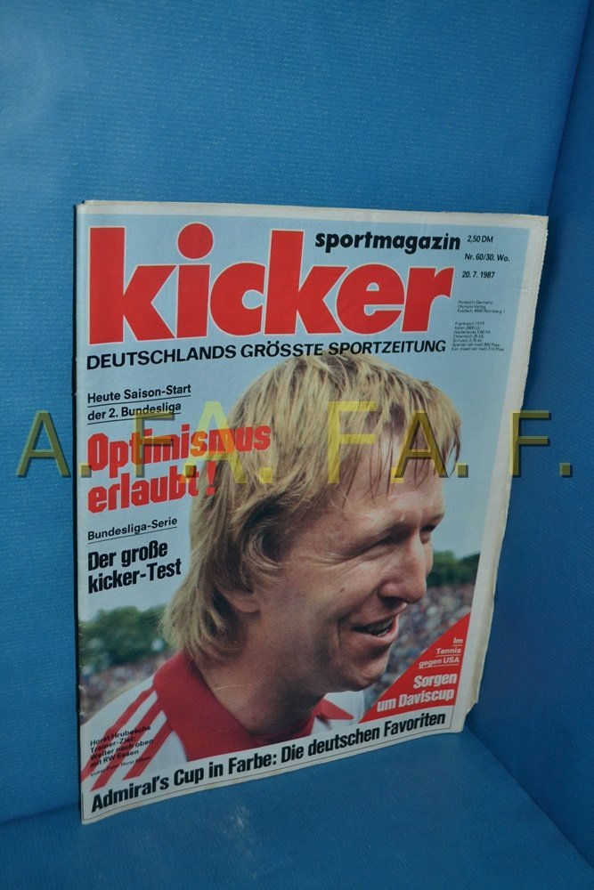 Kicker Magazine Germany 1987-60 Horst Hrubesch Original Print Issue