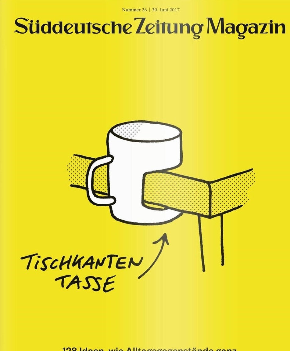 Süddeutsche Zeitung Magazin Deutschland 2017-26 Produktdesign Tischkantentasse Alltagsgegenstände