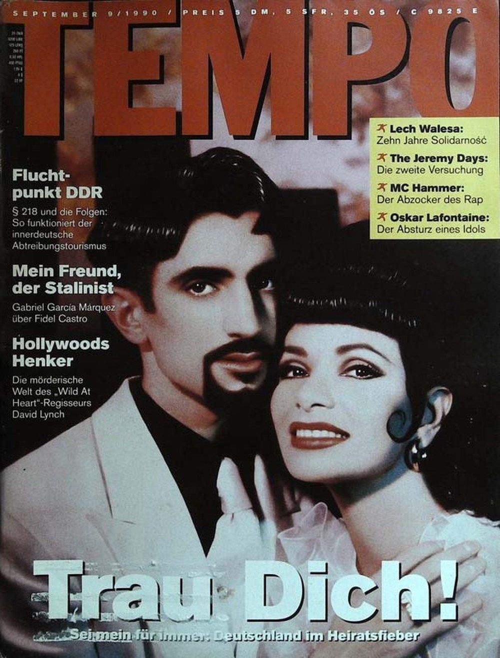 Tempo Magazin Deutschland 1990-09 Lech Walesa MC Hammer Oskar Lafontaine Gabriel García Márquez Fidel Castro