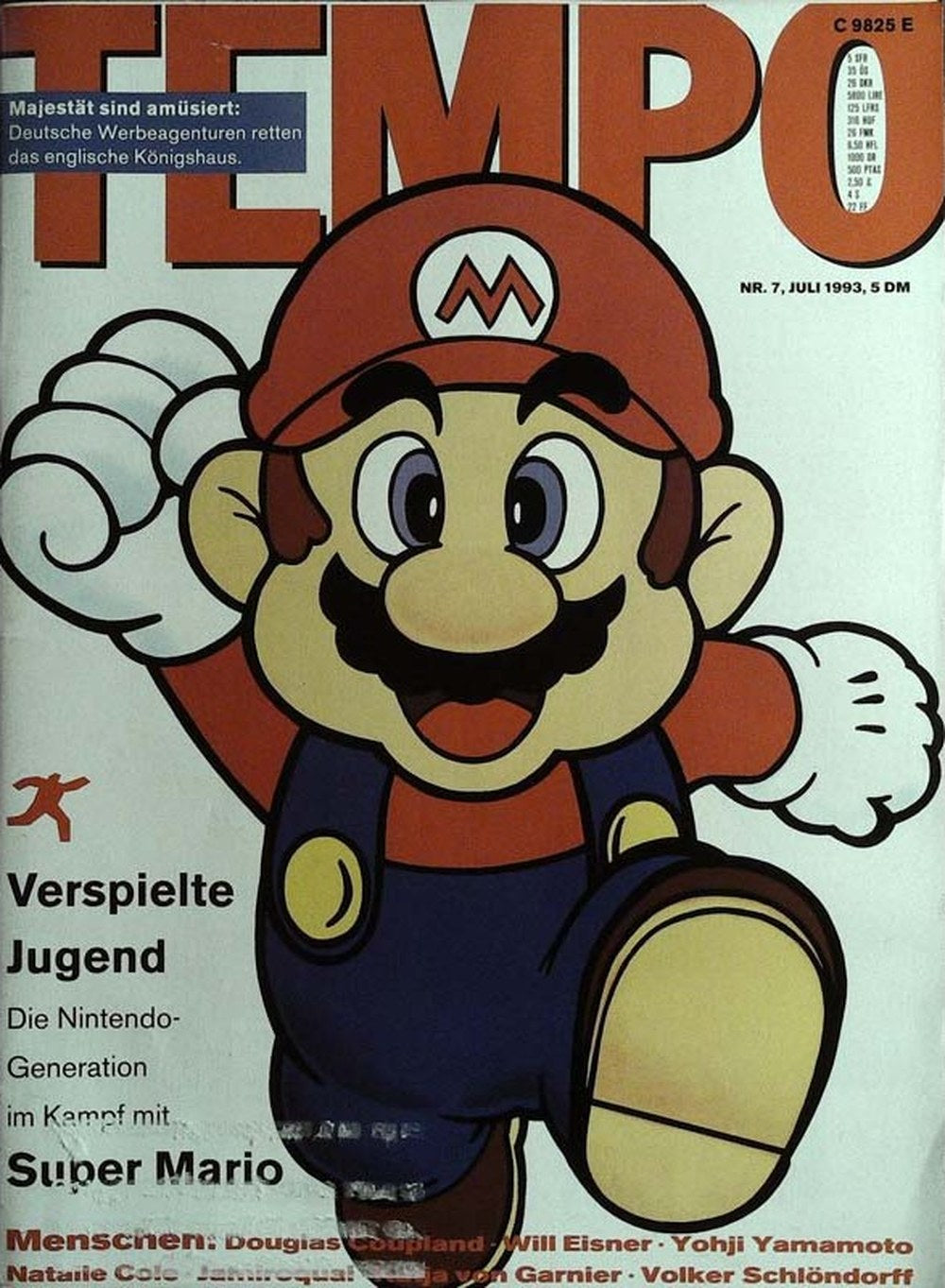 Tempo Magazin Deutschland 1993-07 Super Mario Douglas Coupland Will Eisner Yohji Yamamoto Natalie Cole
