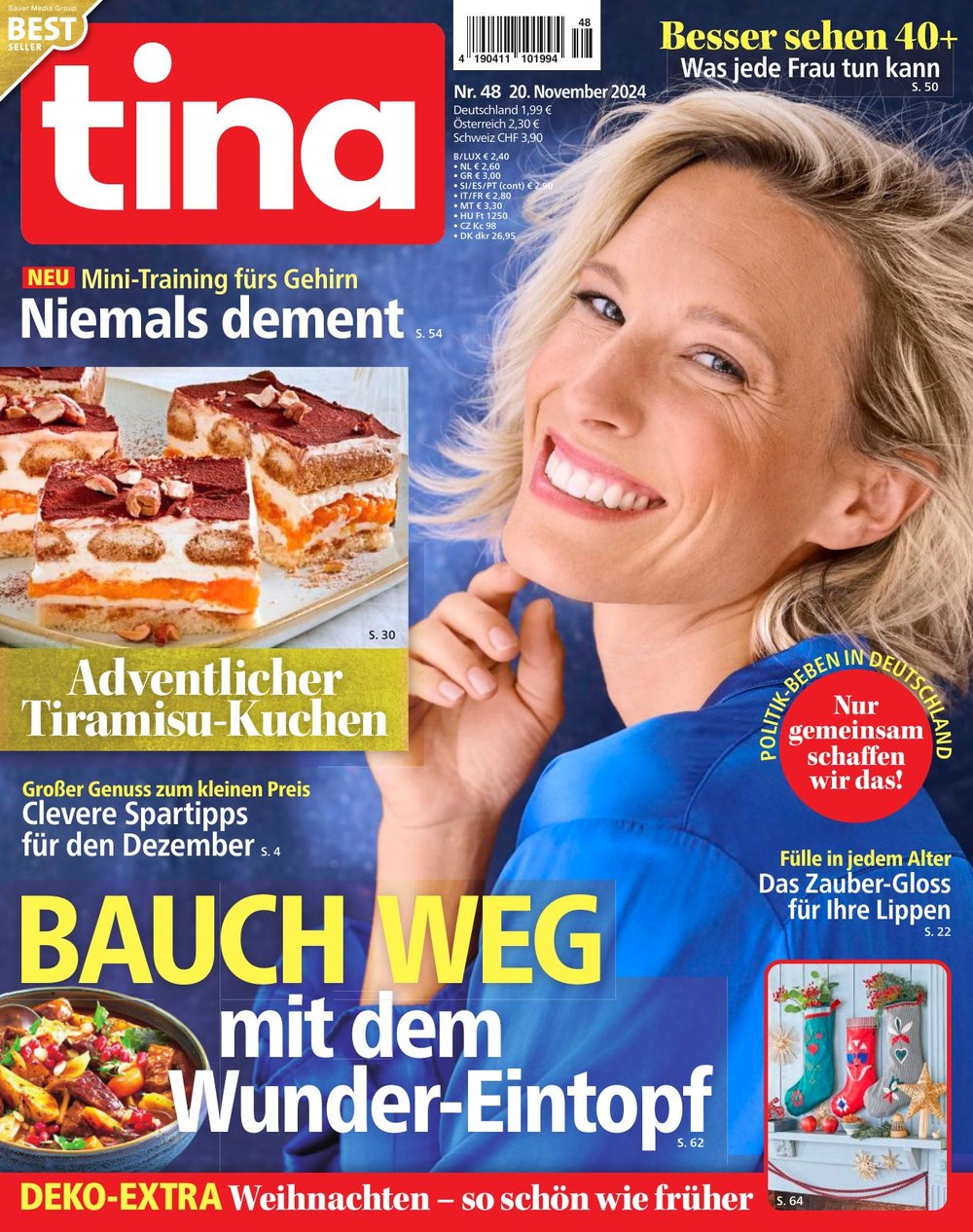 Tina Magazin Niederlande 2024-48 Gehirntraining Demenzprävention Tiramisu-Kuchen