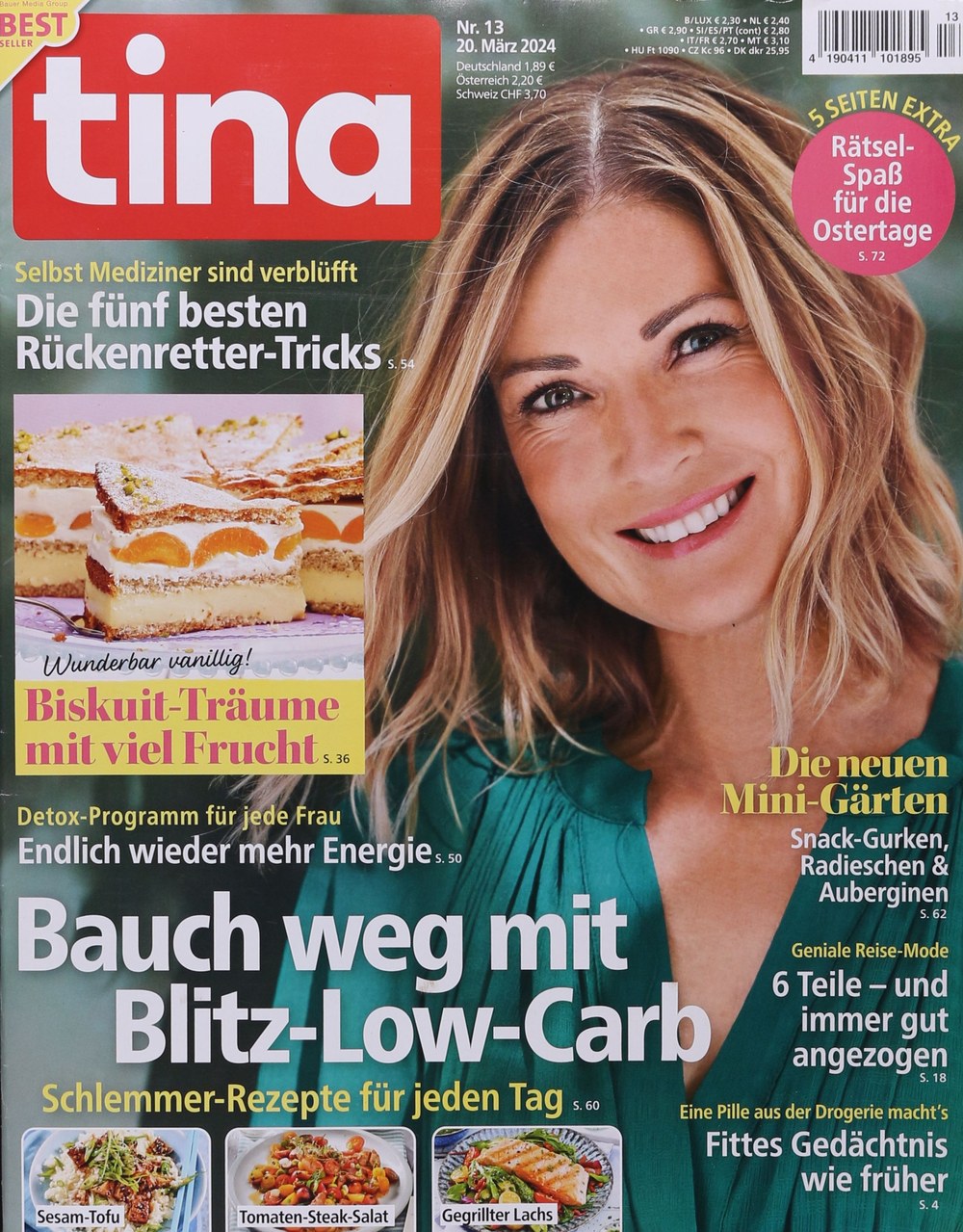 Tina Magazin Niederlande 2024-13 Rückenübungen Biskuit-Rezepte Detox