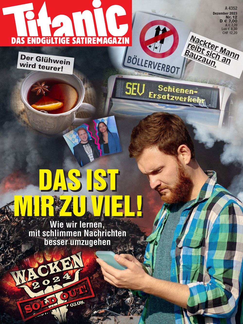 Titanic Magazin Deutschland 2023-12 Glühwein Böllerverbot Schienenersatzverkehr