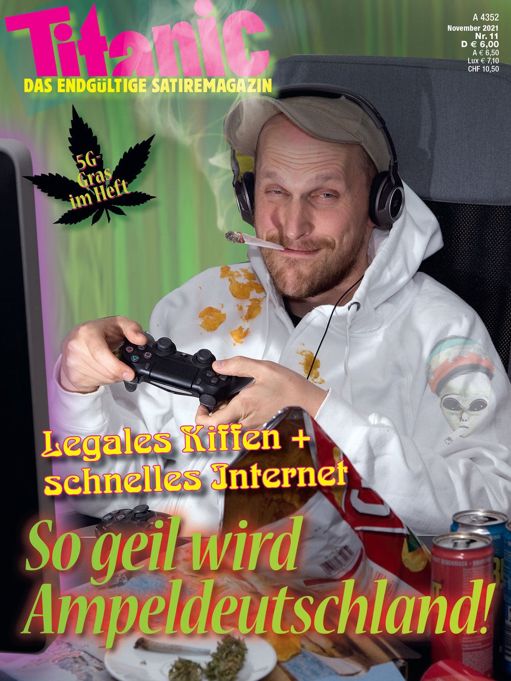 Titanic Magazin Deutschland 2021-11 Ampelkoalition Cannabis-Legalisierung Kiffen