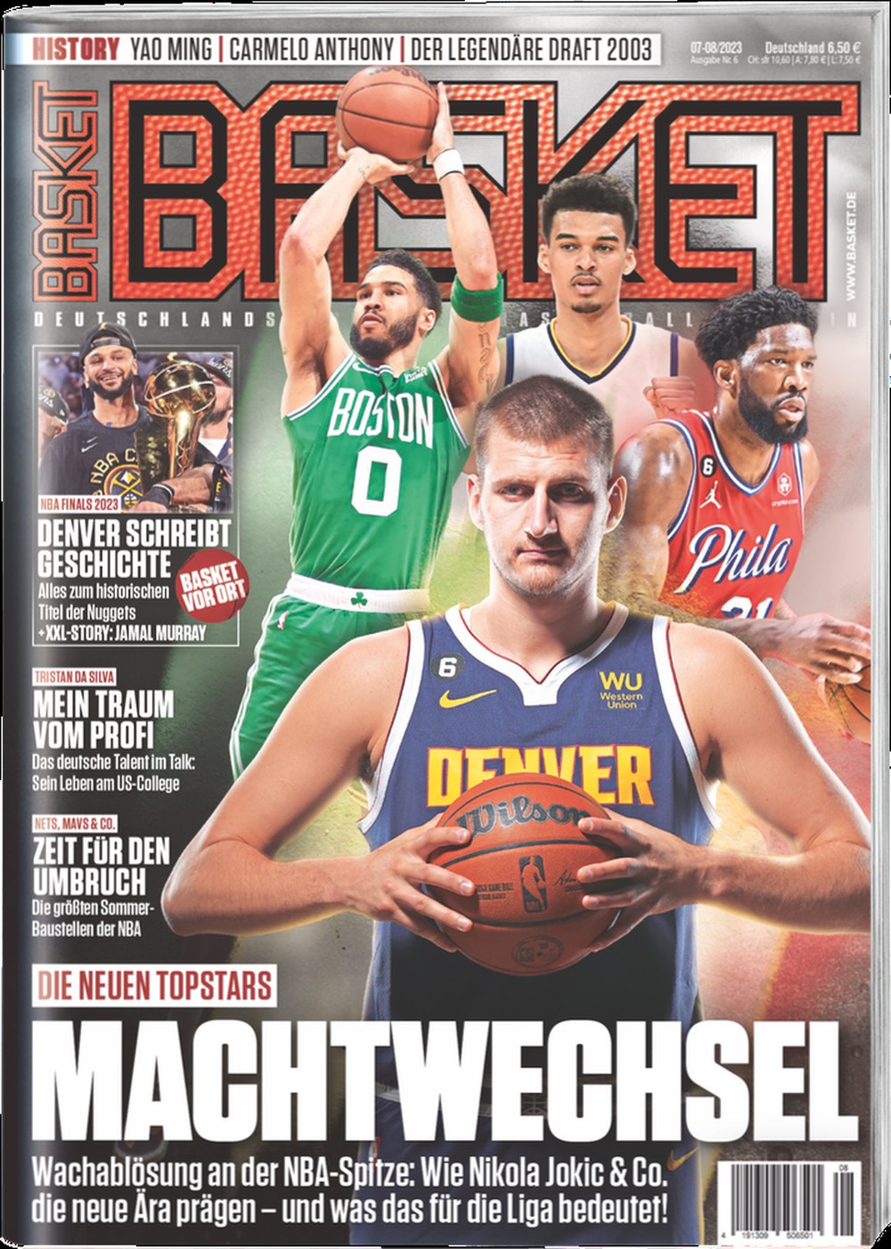 Basket Magazin Deutschland 2023-08 Nikola Jokic Jayson Tatum Joel Embiid Jamal Murray Tristan Da Silva