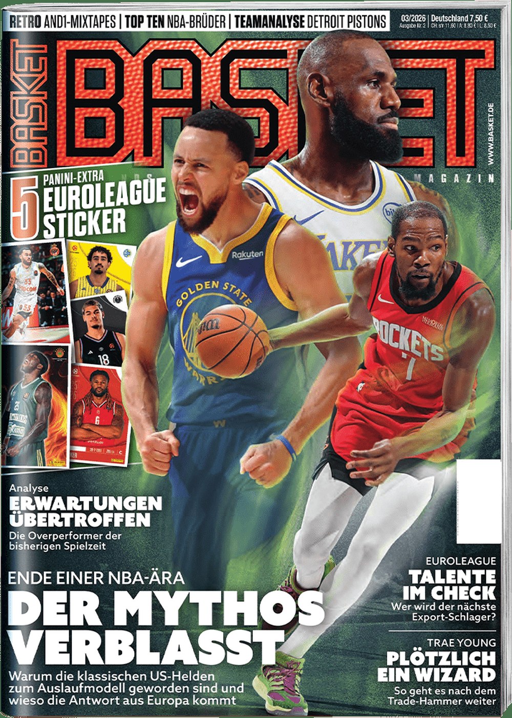 Basket Magazin Deutschland 2026-03 Stephen Curry Kevin Durant Trae Young