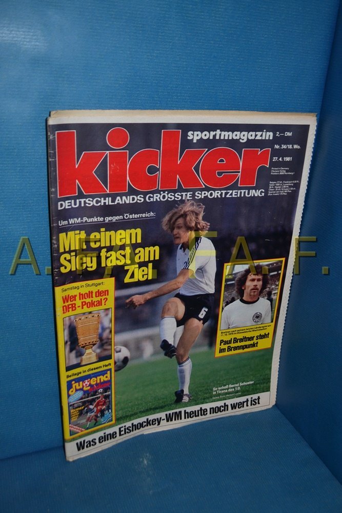 Kicker Revista Alemanha 1981-34 Bernd Schuster Paul Breitner Edição original