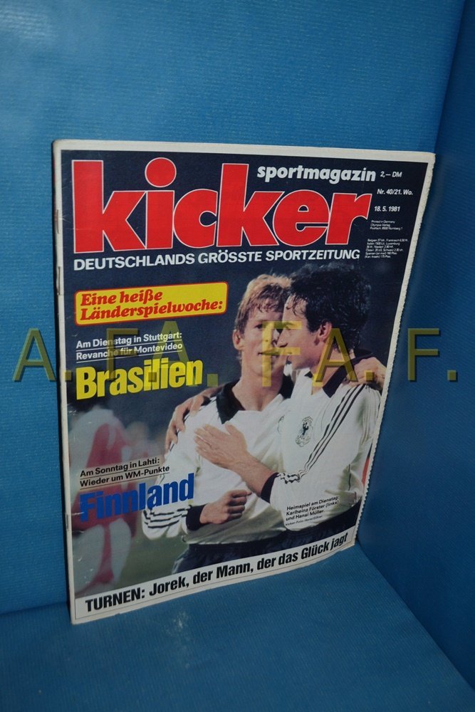 Kicker Revista Alemanha 1981-40 Karlheinz Förster Hansi Müller Jorek Edição original