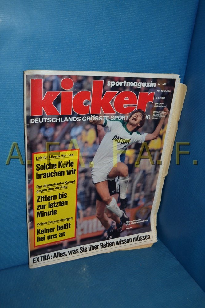 Kicker Revista Alemanha 1981-46 Wilfried Hannes Borussia Mönchengladbach Edição original