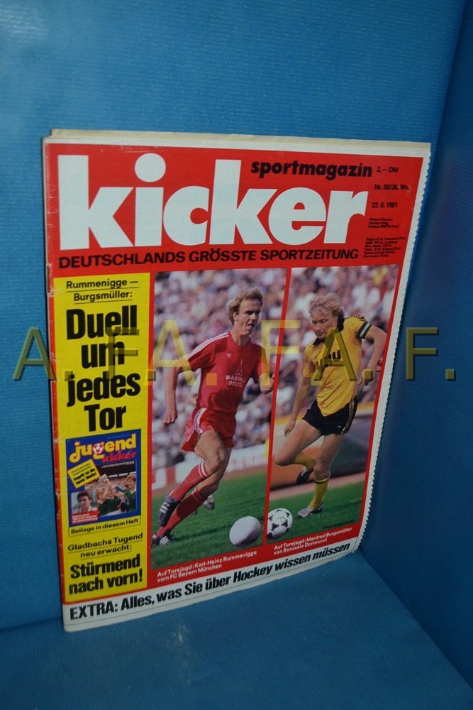 Kicker Magazin Deutschland 1981-50 Karl-Heinz Rummenigge Manfred Burgsmüller FC Bayern München Borussia Dortmund